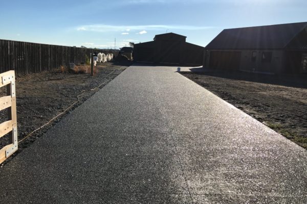 An exposed aggregate driveway completed by Concrete4U in Rangiora