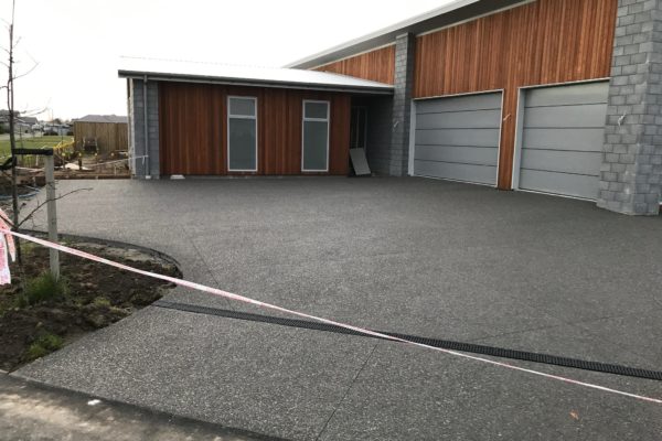 An exposed aggregate driveway completed by Concrete4U in Christchurch